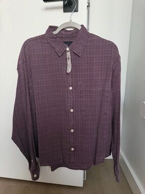 Men's Purple Button-Up Shirt - Lightweight Casual